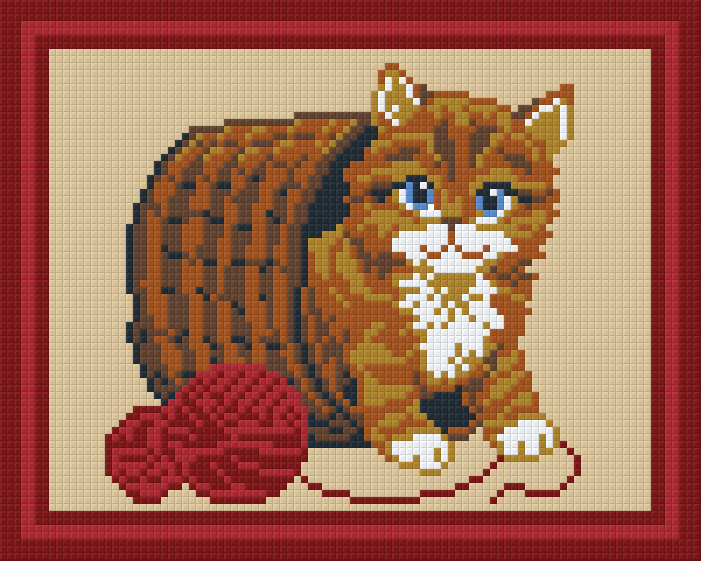 Pixel hobby classic template - cat with ball of yarn
