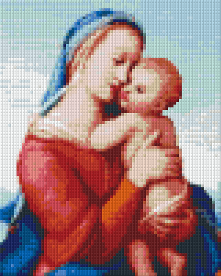 Pixel hobby classic template - Mary with baby Jesus