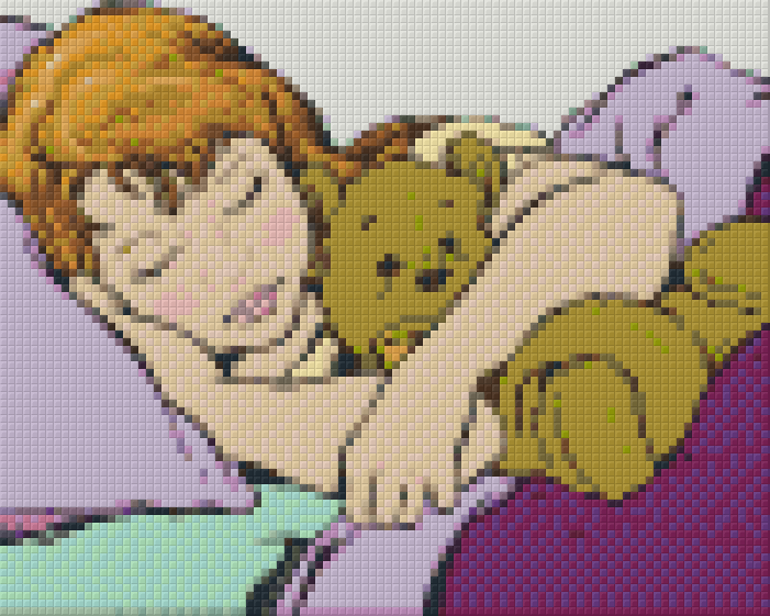Pixel hobby classic template - girl with teddy