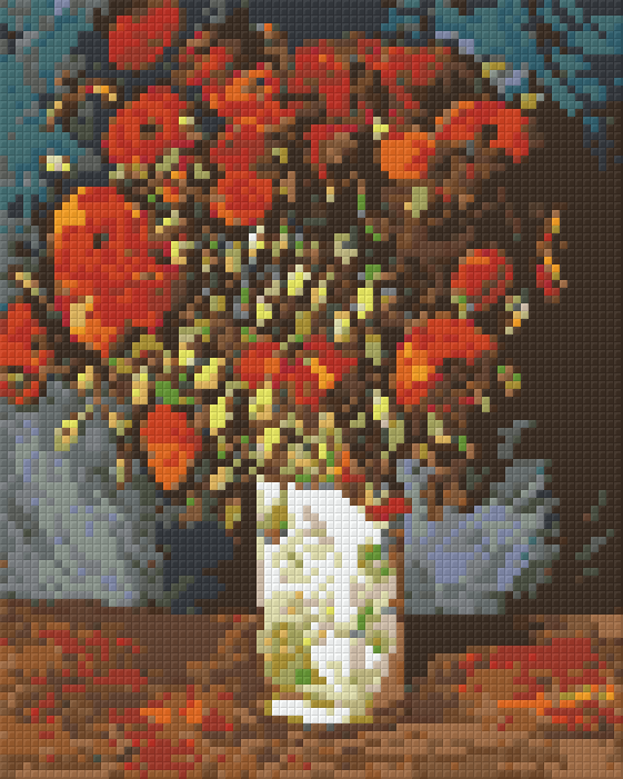 Pixel hobby classic template - vase with red roses