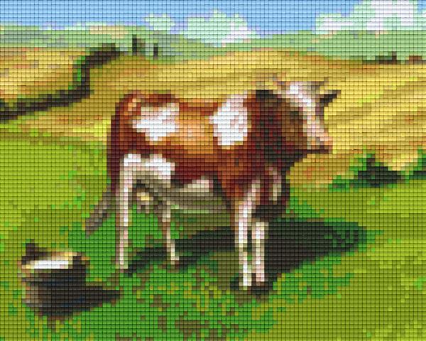 Pixelhobby Klassik Vorlage - Kuh auf dem Hügel