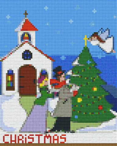 Pixelhobby Klassik Vorlage - Kirchgang zu Weihnachten
