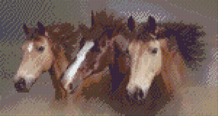 Pixelhobby Klassik Vorlage - Drei Pferde