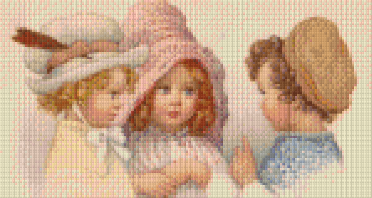 Pixelhobby Klassik Vorlage - Drei kleine Kinder