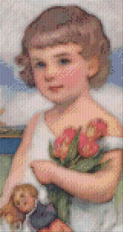 Pixel hobby classic template - girl with doll