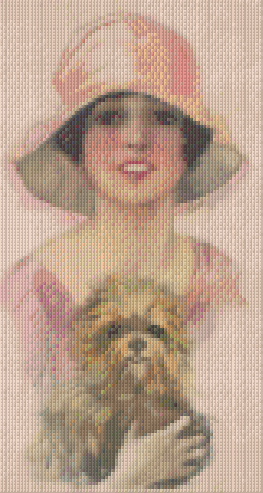 Pixel hobby classic template - woman with dog