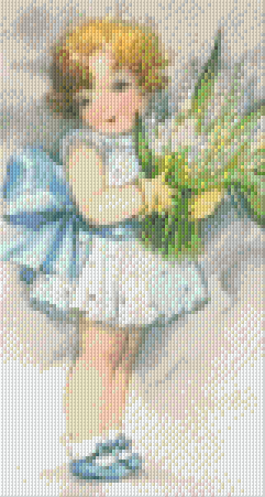 Pixelhobby Klassik Vorlage - Mädchen mit Blumenstrauß