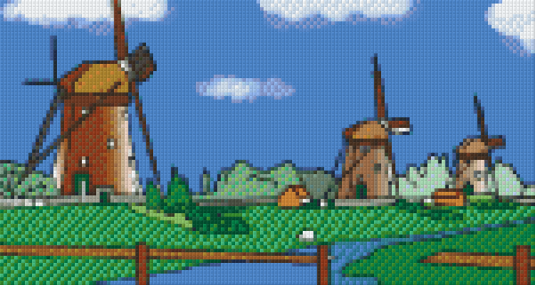 Pixel hobby classic template - mill landscape
