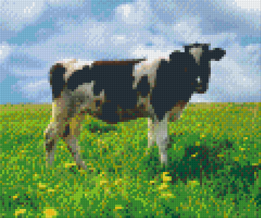 Pixelhobby Klassik Vorlage - Kuh auf der Wiese
