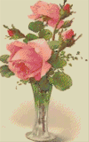 Pixelhobby Klassik Vorlage - Rosen in der Vase