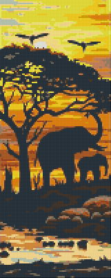 Pixelhobby Klassik Vorlage - Elefanten