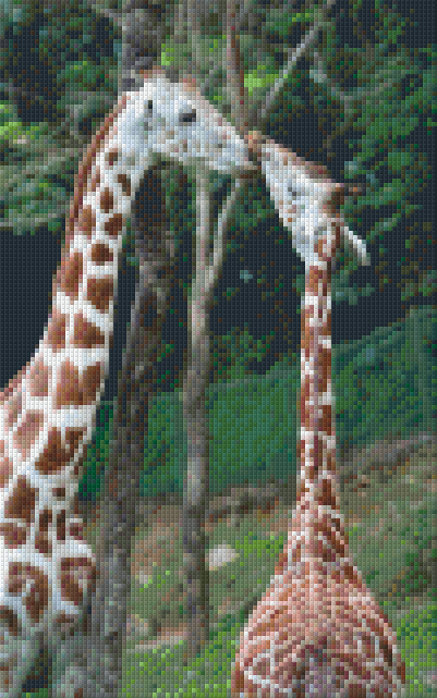 Pixelhobby Klassik Vorlage - Giraffen beim futtern
