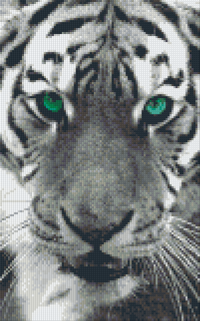 Pixelhobby Klassik Vorlage - Tiger mit grünen Augen