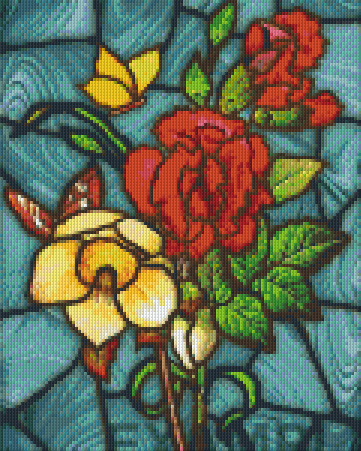 Pixel hobby classic template - flowers glass in lead
