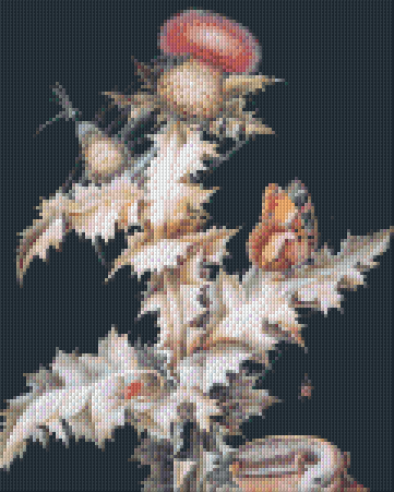Pixelhobby Klassik Vorlage - Distel mit Schmetterling