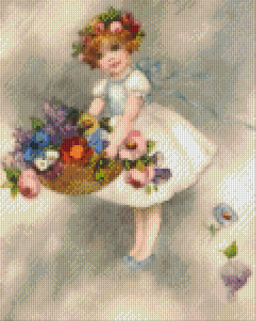 Pixelhobby Klassik Vorlage - Ein Blumenmädchen