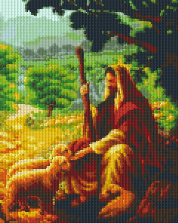 Pixelhobby Klassik Vorlage - Jesus weidet die Lämmer