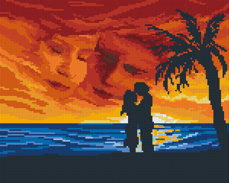 Pixel hobby classic template - romance under palm trees