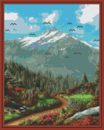 Pixel hobby classic template - mountains