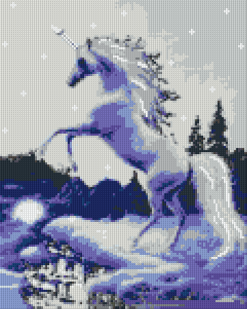 Pixel hobby classic template - unicorn in purple