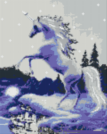 Pixelhobby Klassik Vorlage - Einhorn in lila