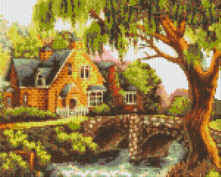 Pixel hobby classic template - house with bridge