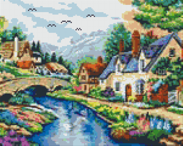 Pixel hobby classic template - bridge over the river