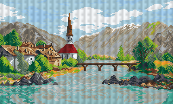 Pixelhobby Klassik Vorlage - Bergstadt