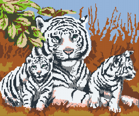 Pixelhobby Klassik Vorlage - Drei Tiger