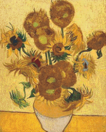 Pixel hobby classic template - Vincent van Gogh - Sunflowers