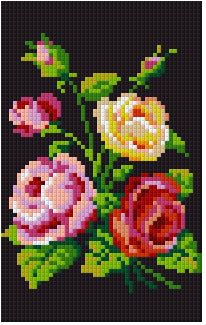 Pixel hobby classic template - colorful roses