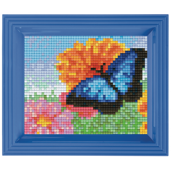 Pixelhobby Klassik Geschenkset - Schmetterling mit Blumen