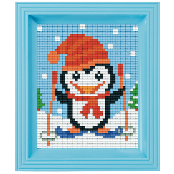 Pixelhobby Klassik Geschenkset - Pinguin auf Skiern