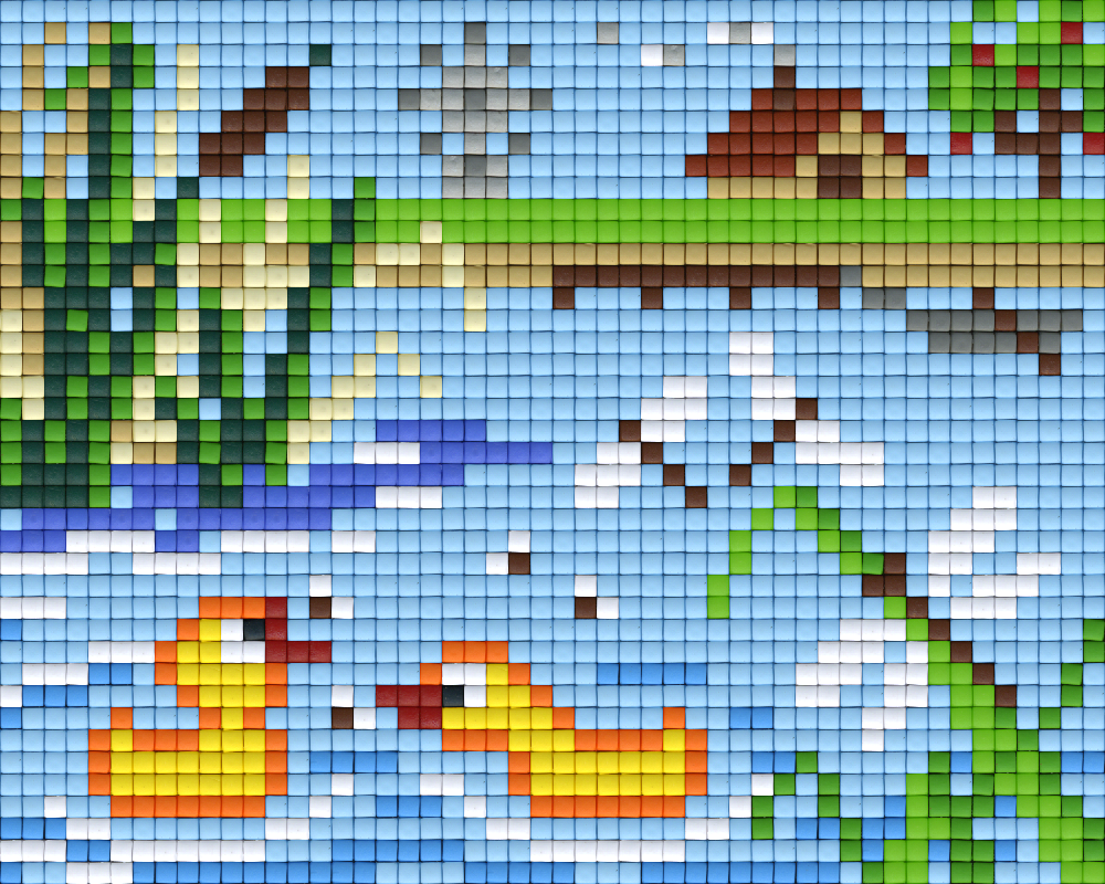 Pixel hobby classic template - duckling on the lake