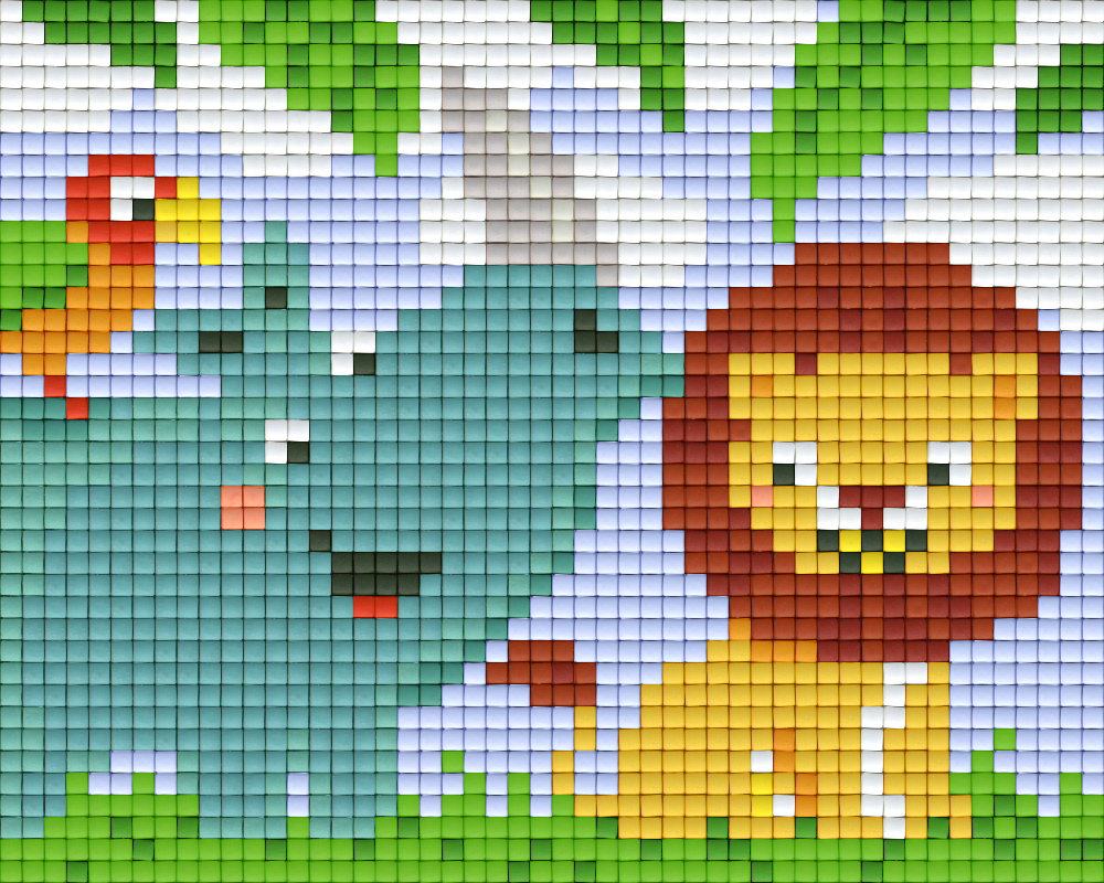 Pixel Klassik Set - Papagei, Nilpferd, Löwe