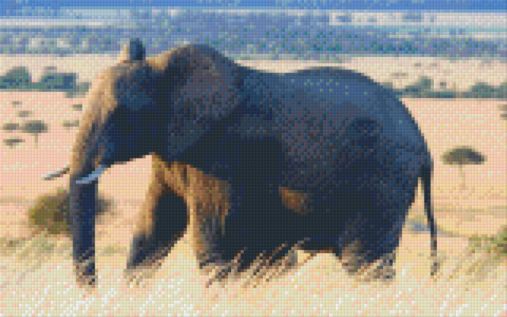 Pixelhobby Klassik Vorlage - Elefant in der Steppe